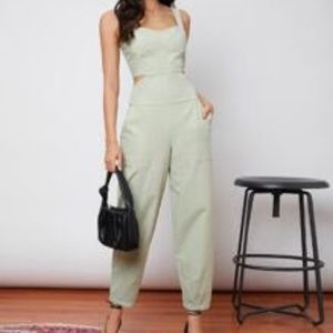 Mint Green Jumpsuit with CutOuts